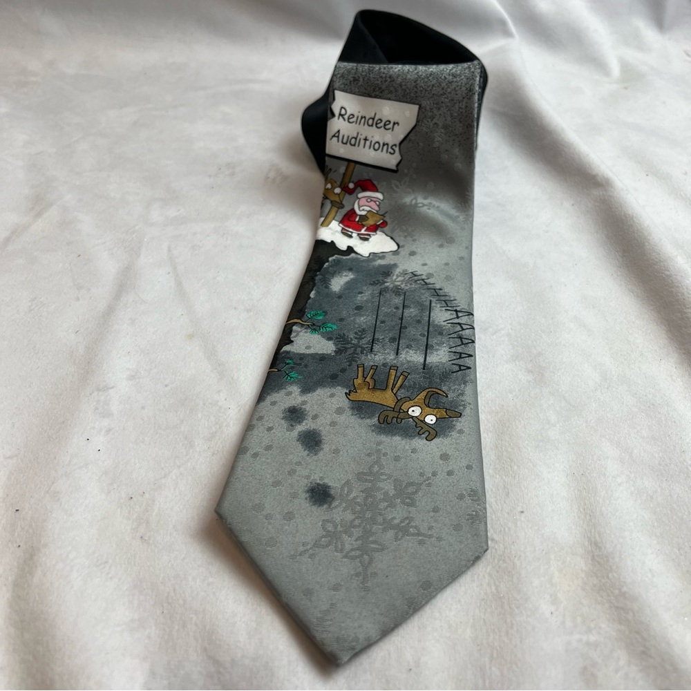 John Ashford Reindeer Auditions Mens Christmas Holiday Necktie